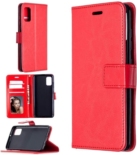 OnePlus 9 Pro Hoesjes – Portemonnee Book Case – Pasjeshouder – 2x Gehard Glas Screenprotector – Rood-Ilumina Benelux