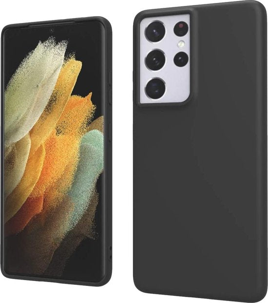 Samsung Galaxy S21 Ultra Hoesjes – Siliconen TPU Backcover – Inclusief 3x Screenprotector Gehard Glas – Zwart-Ilumina Benelux