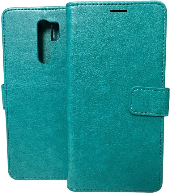 Xiaomi Redmi 9 Hoesjes – Portemonnee Book Case – Pasjeshouder – Magneetsluiting – Mint-Ilumina Benelux