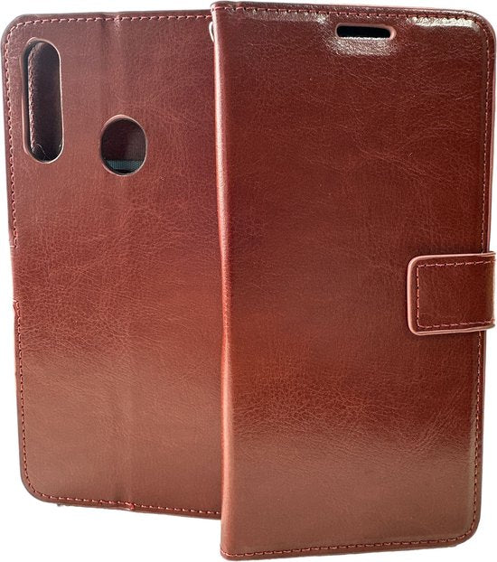 Motorola One Vision Hoesjes – Portemonnee Book Case – Pasjeshouder – 2x Screenprotector – Bruin-Ilumina Benelux