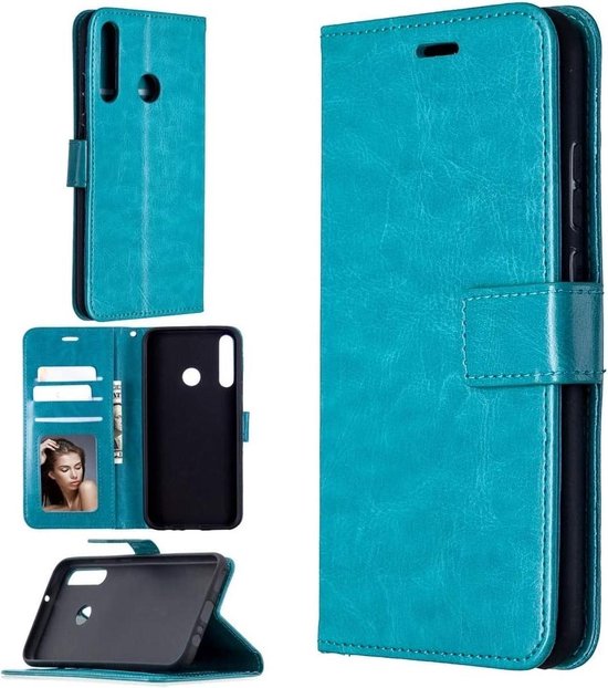 Motorola Moto E7i Power Hoesjes – Portemonnee Book Case – Pasjeshouder – 2x Screenprotector – Turquoise-Ilumina Benelux