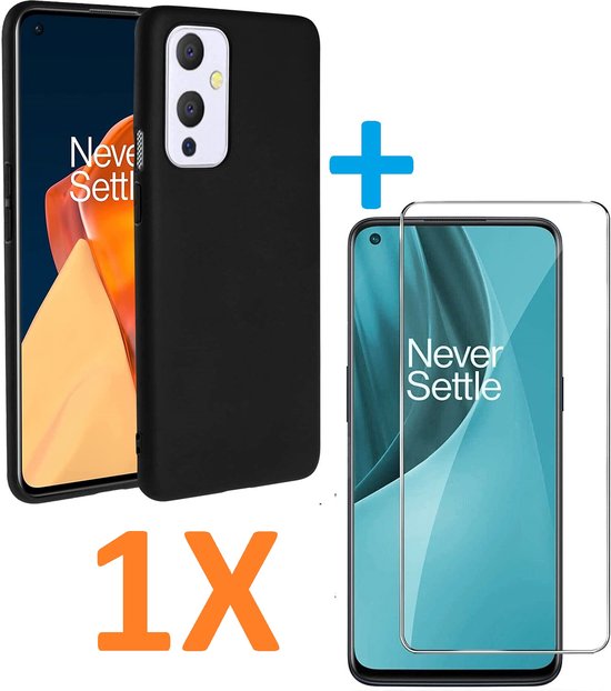OnePlus 9 Hoesjes – Siliconen Backcover – Inclusief 2x Screenprotector – Zwart-Ilumina Benelux
