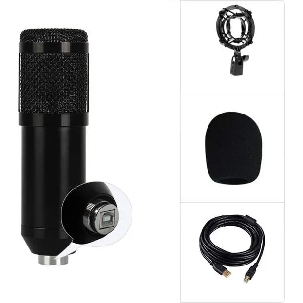 LB Condensator Microfoon Set – Studio Microfoon – XLR naar 3.5mm – Podcast Microfoon – Streaming – Gaming – Zingen – Opnames – Zwart-Ilumina Benelux