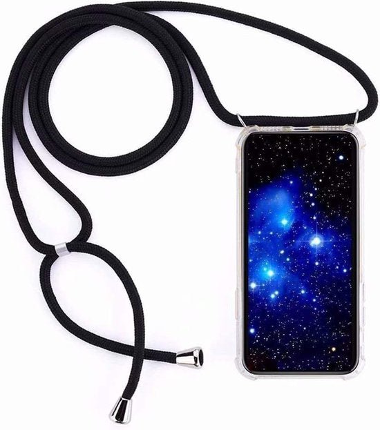 Samsung Galaxy A03s Hoesjes – Transparante Backcover met Koord – Schokbestendig Anti-shock-Ilumina Benelux