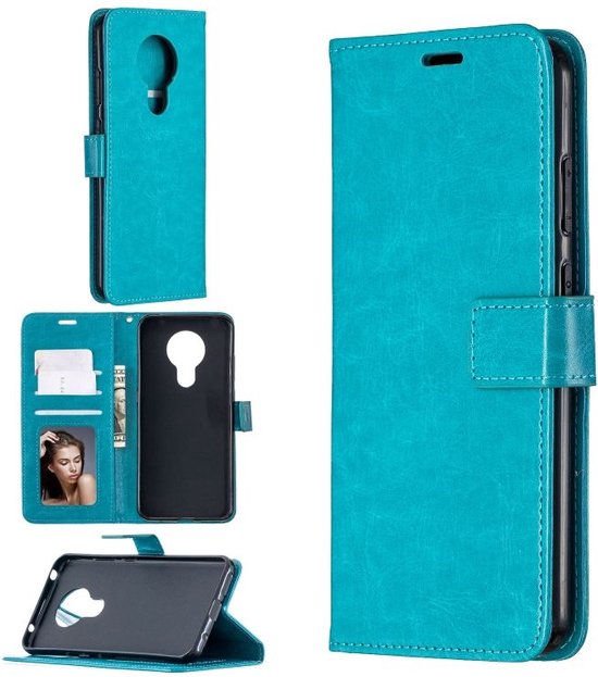 Motorola Moto G7 Power Hoesjes – Portemonnee Hoes – Pasjeshouder – Magneetsluiting – Turquoise-Ilumina Benelux