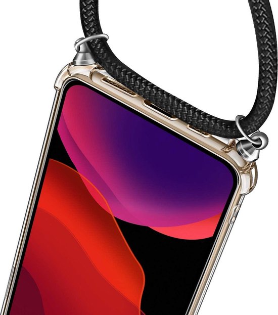 iPhone 11 Hoesjes – Transparante Backcover met Koord – Kettinghoesje – Schokbestendig – Anti-Shock-Ilumina Benelux