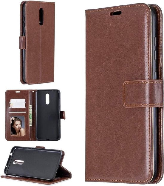 Nokia 3.1 Hoesjes – Bookcase Portemonnee Hoes – Pasjeshouder – Magneetsluiting – Bruin-Ilumina Benelux