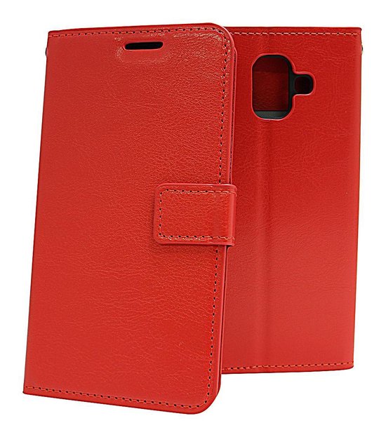 Samsung Galaxy A6 Plus 2018 Hoesjes – Bookcase Portemonnee Hoes – Pasjeshouder – Magneetsluiting – Rood-Ilumina Benelux