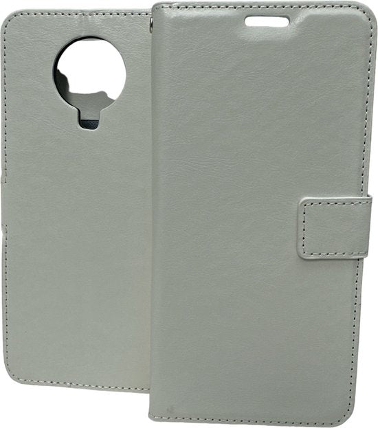 Nokia G10 / G20 Hoesjes – Portemonnee Book Case – Pasjeshouder – 2x Screenprotector Gehard Glas – Wit-Ilumina Benelux