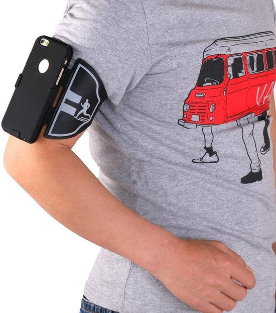 Sportarmband – Geschikt voor iPhone XR – Hardloop Armband met Sleutelhouder – Zwart-Sportarmband-Ilumina Benelux