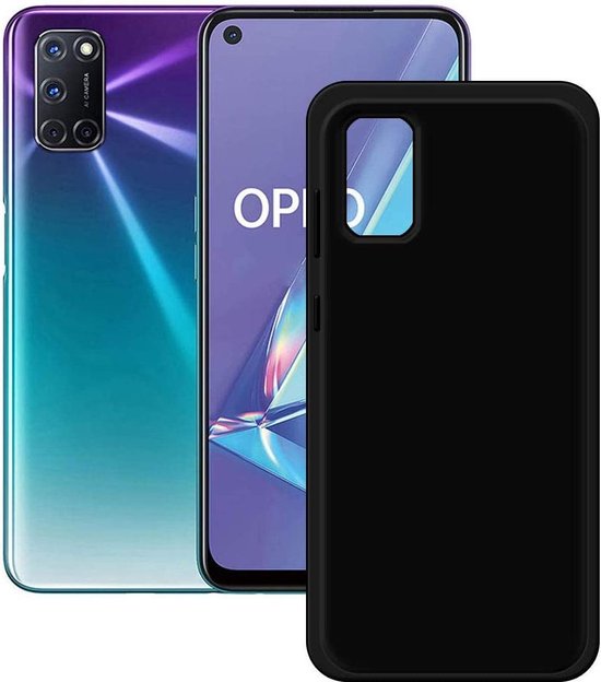 OPPO A92 Hoesjes – Siliconen Backcover – Soft Silicone – Schokbestendig – Zwart-Ilumina Benelux