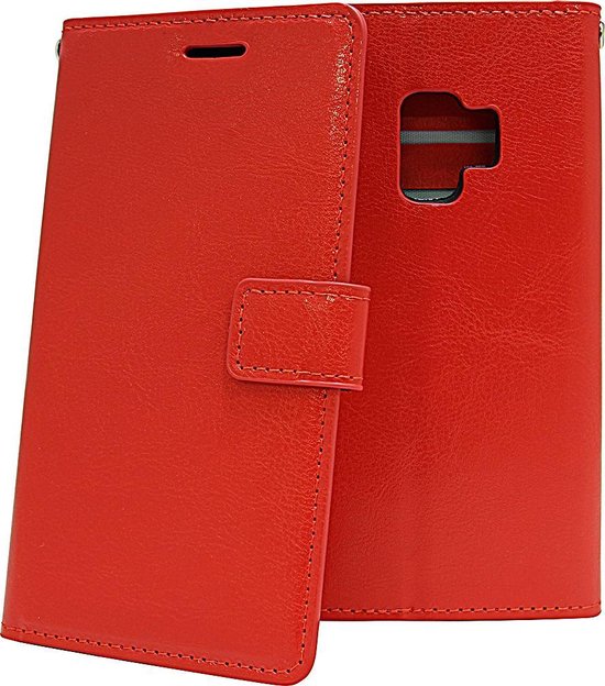 Samsung Galaxy S9 Hoesjes – Portemonnee Bookcase – Pasjeshouder – Magneetsluiting – Rood-Ilumina Benelux