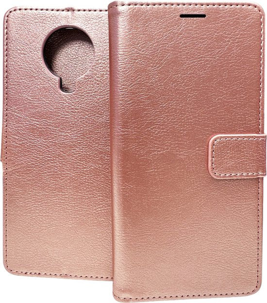 Nokia G10/G20 Hoesjes – Portemonnee Bookcase – Pasjeshouder – Magneetsluiting – Roségoud-Ilumina Benelux