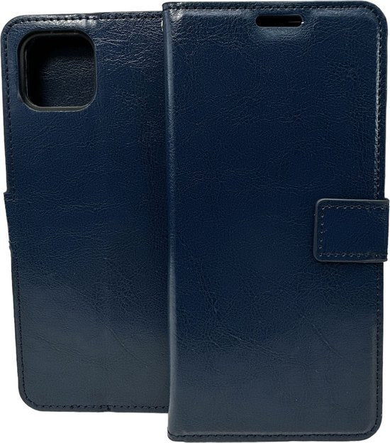Oppo A73 5G Hoesjes – Portemonnee Bookcase – Pasjeshouder – Magneetsluiting – Blauw-Ilumina Benelux
