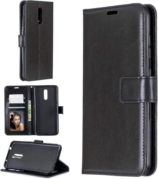 Nokia 5.1 Hoesjes – Bookcase Portemonnee Hoes – Pasjeshouder – Magneetsluiting – Zwart-Ilumina Benelux