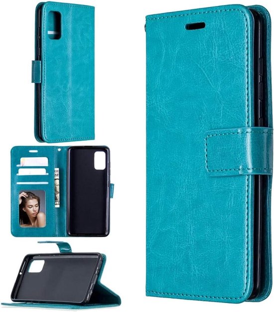 Samsung Galaxy S20 FE Hoesjes – Portemonnee Hoes – 2 Pack Screenprotector – Magneetsluiting – Turquoise-Ilumina Benelux