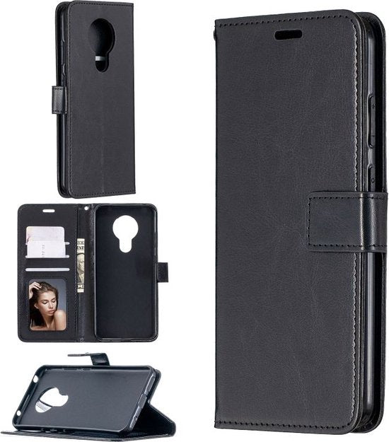Motorola Moto E7 Hoesjes – Portemonnee Hoes – Pasjeshouder – Inclusief 3x Screenprotector – Zwart-Ilumina Benelux