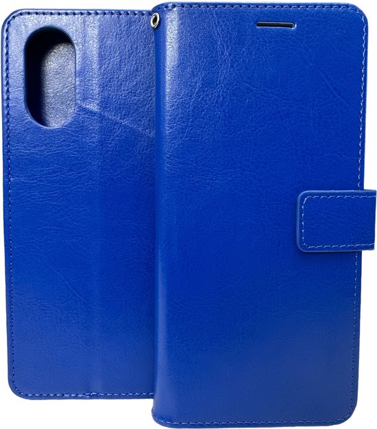 Oppo A17 Hoesjes – Portemonnee Bookcase – Pasjeshouder – Magneetsluiting – Blauw-Ilumina Benelux