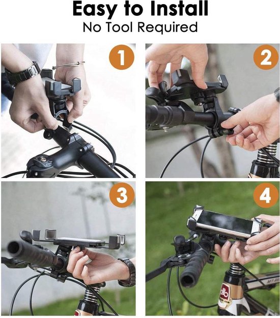 Telefoonhouder fiets – 360° draaibaar stuurhouder – Universeel 4,5-7 inch – Voor smartphone & GPS – Zwart-Ilumina Benelux
