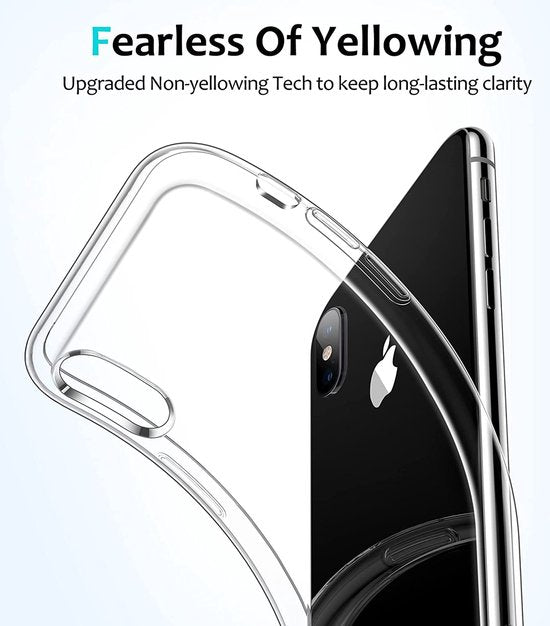 iPhone X/XS Hoesjes – Soft TPU Siliconen Backcover – Transparant – Inclusief 3x Screenprotector – Clear-Ilumina Benelux