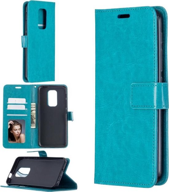 Motorola Moto G9 Play & E7 Plus Hoesjes – Portemonnee Book Case – Pasjeshouder – 2x Screenprotector – Turquoise-Ilumina Benelux
