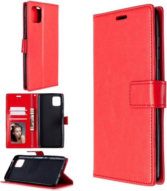 Oppo Reno 4 Pro 5G Hoesjes – Book Case – Magneetsluiting – Pasjeshouder – Rood-Ilumina Benelux