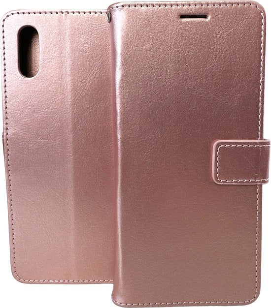 Xiaomi Redmi 9A/9AT Hoesjes – Bookcase Portemonnee Hoes – Pasjeshouder – Magneetsluiting – Roségoud-Ilumina Benelux