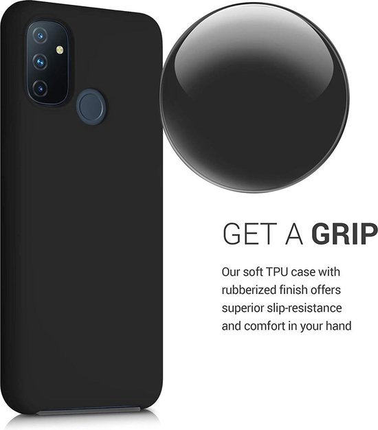 OnePlus Nord N10 Hoesjes – TPU Siliconen Backcover – Schokbestendig – 2x Screenprotector – Zwart-Ilumina Benelux