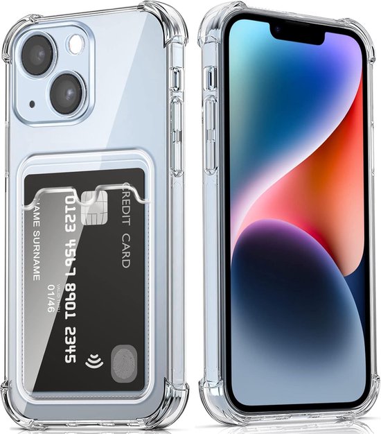 iPhone 13 Pro Hoesjes – TPU Backcover – Schokbestendig – Pasjeshouder – Transparant-Ilumina Benelux