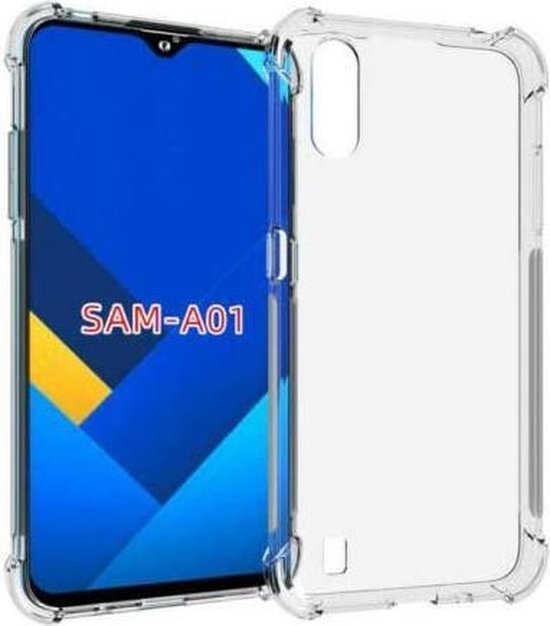 Shockproof Flexibele achterkant Silicone hoesje Transparant Geschikt voor: Samsung Galaxy A01