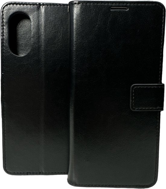 Oppo A18/A38 Hoesjes – Bookcase Portemonnee Hoes – Pasjeshouder – Magneetsluiting – Zwart-Ilumina Benelux