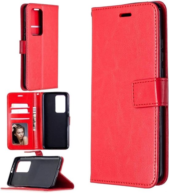 Oppo Find X3 Neo Hoesjes – Portemonnee Book Case – Pasjeshouder – Magneetsluiting – Rood-Ilumina Benelux