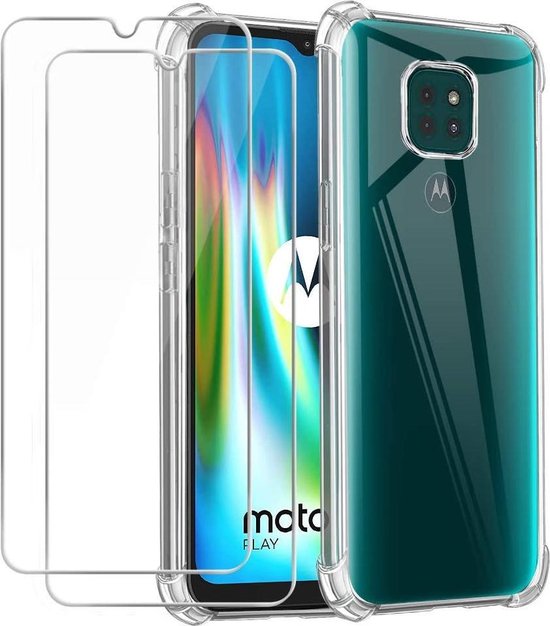 Motorola Moto E7 Plus Hoesjes – Siliconen Backcover – Schokbestendig – 2x Screenprotector – Transparant-Ilumina Benelux