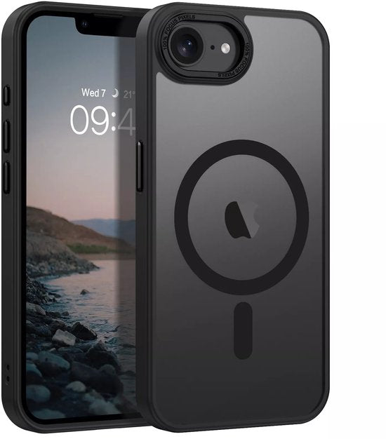 iPhone 16E Hoesjes – Matte Backcover MagSafe Compatibel – Schokbestendig – Zwart-Ilumina Benelux