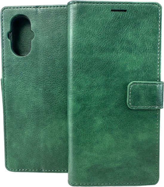 Oppo Reno 8 Lite Hoesjes – Portemonnee Bookcase – Pasjeshouder – Magneetsluiting – Groen-Ilumina Benelux