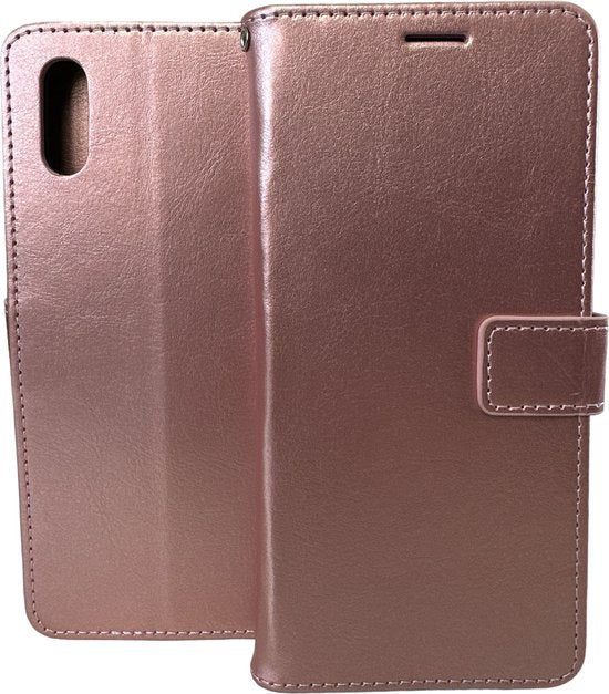 Xiaomi Redmi 9A Hoesjes – Portemonnee Book Case – Pasjeshouder – Magneetsluiting – Roségoud-Ilumina Benelux