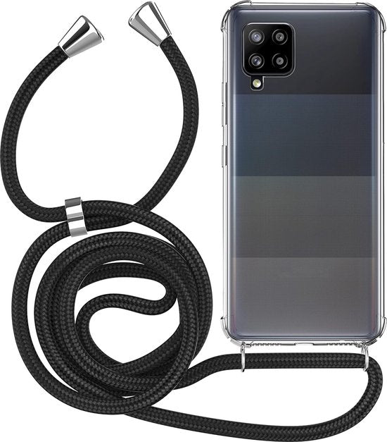 Samsung Galaxy A42 5G Hoesjes – Transparante Backcover met Koord – Schokbestendig Anti-shock-Ilumina Benelux