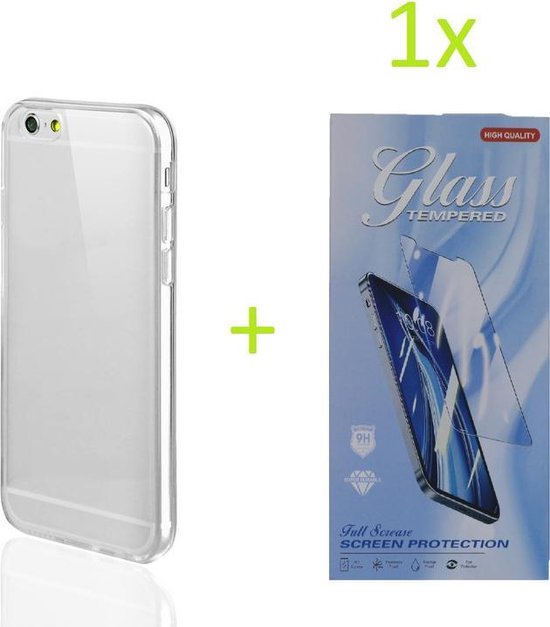 iPhone 6/6S Hoesjes – Transparante TPU Siliconen Backcover – Soft Case – Incl. Gehard Glas Screenprotector-Ilumina Benelux