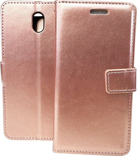 Nokia 2 Hoesjes – Bookcase Portemonnee Hoes – Pasjeshouder – Magneetsluiting – Roségoud-Ilumina Benelux