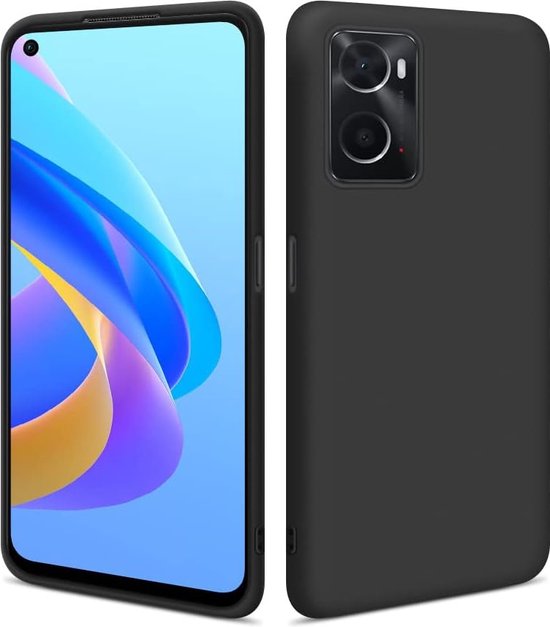 Oppo A76/A96 Hoesjes – Siliconen Backcover – Flexibel – Schokbestendig – Zwart-Ilumina Benelux