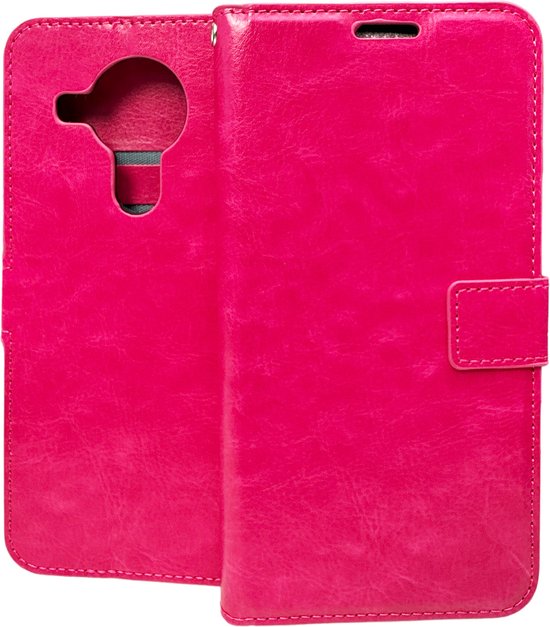 Nokia 5.4 / 3.4 Hoesjes – Bookcase Portemonnee Hoes – Pasjeshouder – 2x Screenprotector – Roze-Ilumina Benelux
