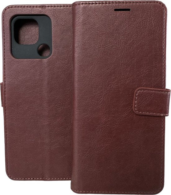 Xiaomi Redmi 10C Hoesjes – Portemonnee Book Case – Pasjeshouder – Magneetsluiting – Bruin-Ilumina Benelux