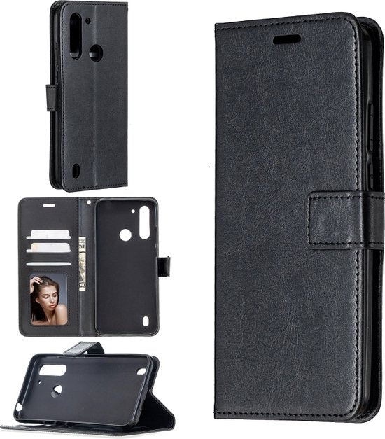 Motorola Moto G8 Power Lite Hoesjes – Portemonnee Hoes – Pasjeshouder – Magneetsluiting – Zwart-Ilumina Benelux