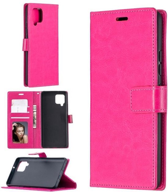 Samsung Galaxy A32 5G Hoesjes – Portemonnee Book Case – Pasjeshouder – Magneetsluiting – Roze-Ilumina Benelux