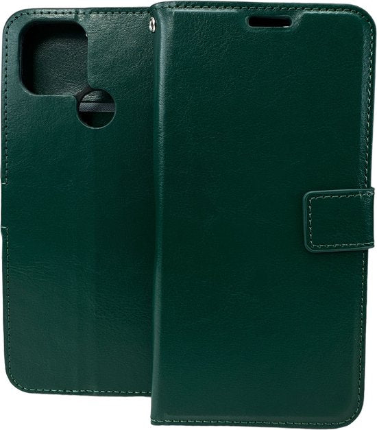 Oppo A15 Hoesjes – Portemonnee Book Case – Pasjeshouder – Magneetsluiting – Groen-Ilumina Benelux