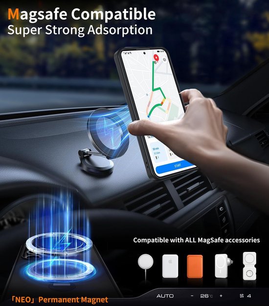 Samsung Galaxy S24 Hoesjes – Backcover met MagSafe – Magnetische Ring – Draadloos Opladen – Zwart-Ilumina Benelux
