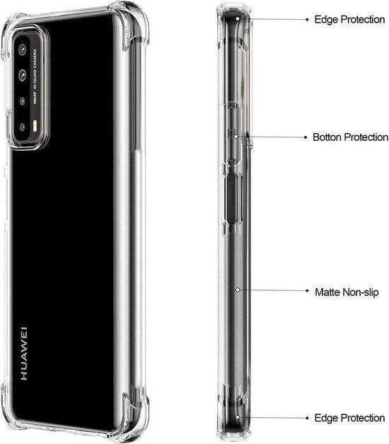 Huawei Y6p/Y6s Hoesjes – Siliconen Backcover – Schokbestendig Bumper – Incl. Gehard Glas Screenprotector – Transparant-Ilumina Benelux