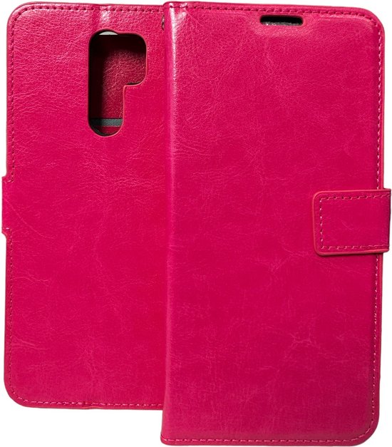 Xiaomi Redmi 9 Hoesjes – Portemonnee Book Case – Pasjeshouder – Magneetsluiting – Roze-Ilumina Benelux