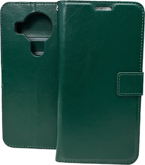 Nokia 5.4 Hoesjes – Portemonnee Book Case – Pasjeshouder – Magneetsluiting – Groen-Ilumina Benelux