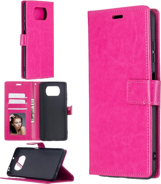 Xiaomi Poco X3 / X3 Pro Hoesjes – Portemonnee Hoes – Pasjeshouder – Magneetsluiting – Roze-Ilumina Benelux